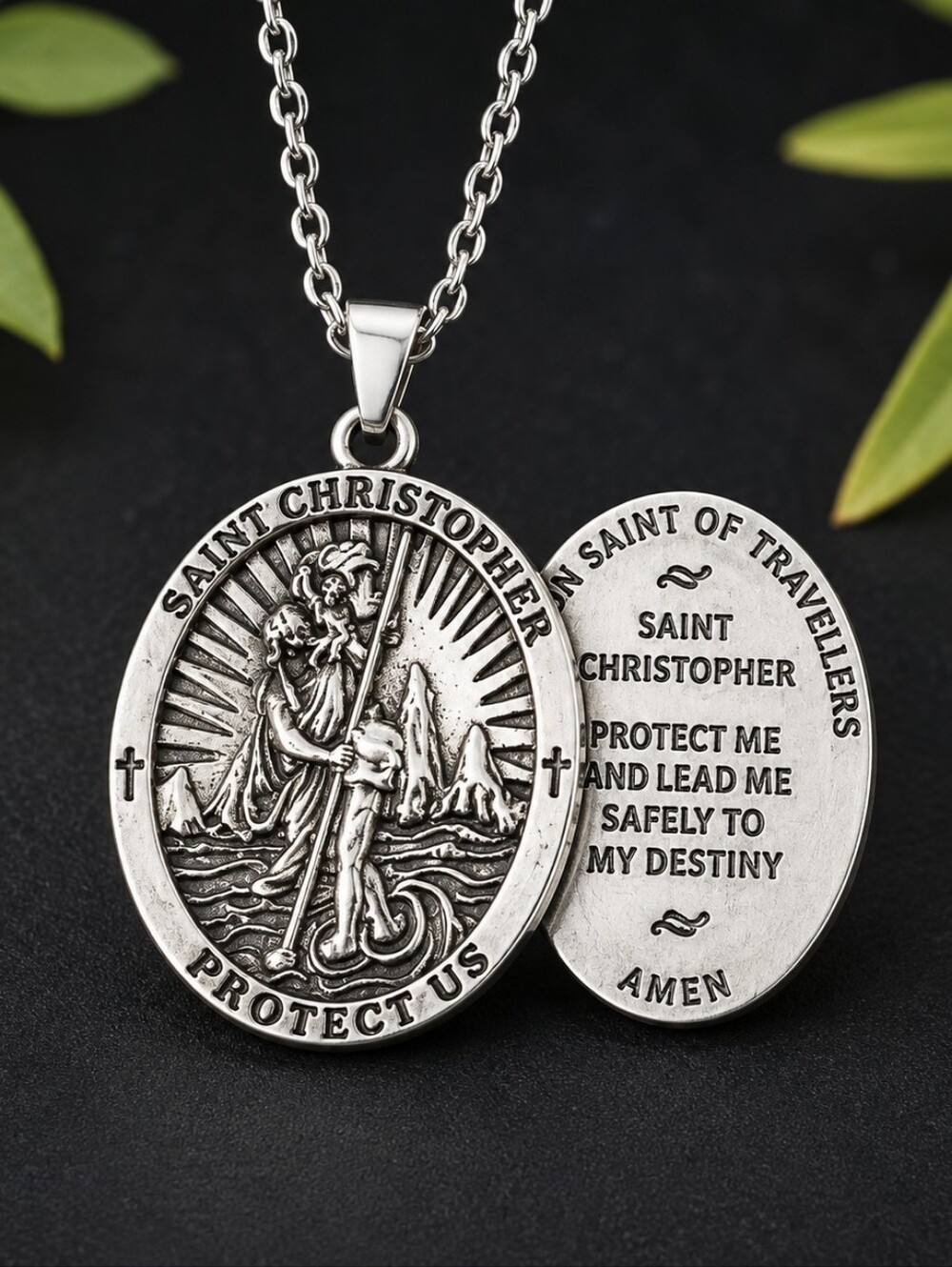 Saint Christopher Traveler Necklace • Christian Protection Gift